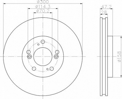 HELLA PAGID 8dd355108141 -  Тормозной диск